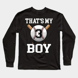 That's My Boy #3 Baseball Jersey 3 Niche Baseball Dad Father's Day Long Sleeve T-Shirt